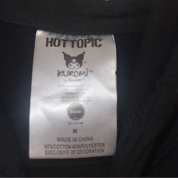 Sanrio Kuromi 3D Ears Womens Black Hoodie Hot Topic Size Medium M - Picture 6 of 10